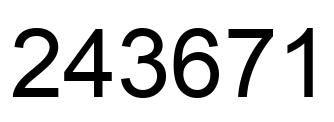 Number 243671 black image