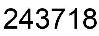 Number 243718 black image