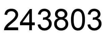 Number 243803 black image
