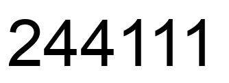 Number 244111 black image