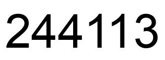 Number 244113 black image