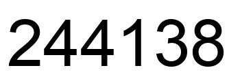 Number 244138 black image