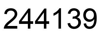Number 244139 black image