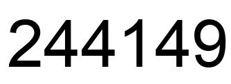 Number 244149 black image