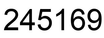 Number 245169 black image
