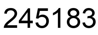 Number 245183 black image