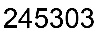 Number 245303 black image