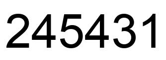 Number 245431 black image