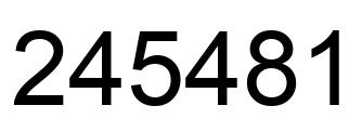 Number 245481 black image