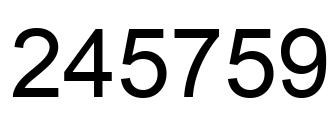 Number 245759 black image