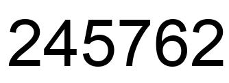 Number 245762 black image