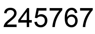 Number 245767 black image