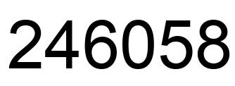 Number 246058 black image