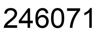 Number 246071 black image