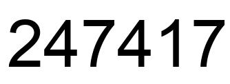 Number 247417 black image