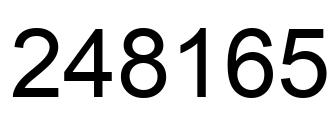 Number 248165 black image