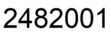 Number 2482001 black image