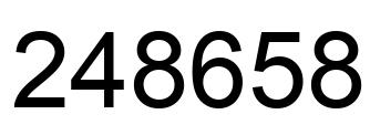 Number 248658 black image