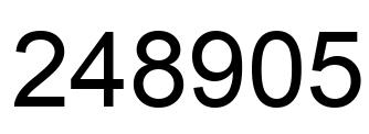 Number 248905 black image