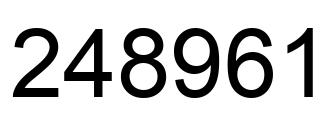 Number 248961 black image