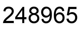 Number 248965 black image