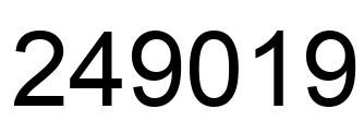 Number 249019 black image