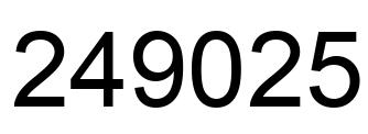 Number 249025 black image