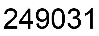 Number 249031 black image