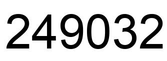 Number 249032 black image