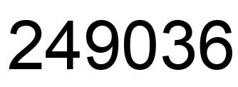 Number 249036 black image