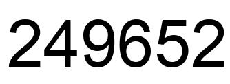 Number 249652 black image