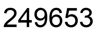 Number 249653 black image