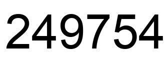 Number 249754 black image