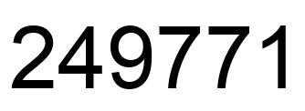 Number 249771 black image