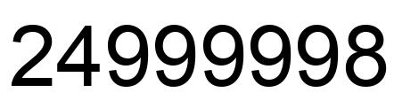 Number 24999998 black image