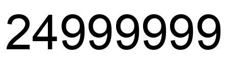 Number 24999999 black image