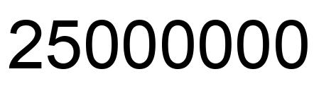 Number 25000000 black image