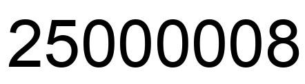 Number 25000008 black image