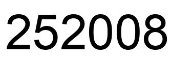 Number 252008 black image