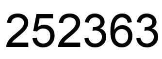 Number 252363 black image