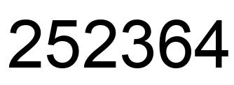 Number 252364 black image