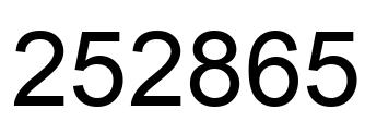 Number 252865 black image