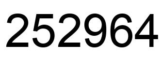 Number 252964 black image