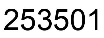 Number 253501 black image
