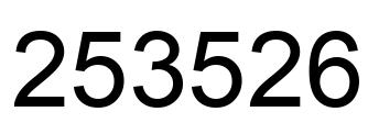 Number 253526 black image