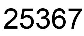 Number 25367 black image