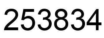 Number 253834 black image