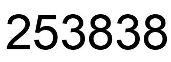 Number 253838 black image