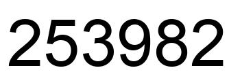 Number 253982 black image