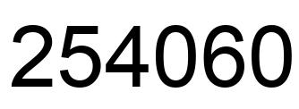 Number 254060 black image